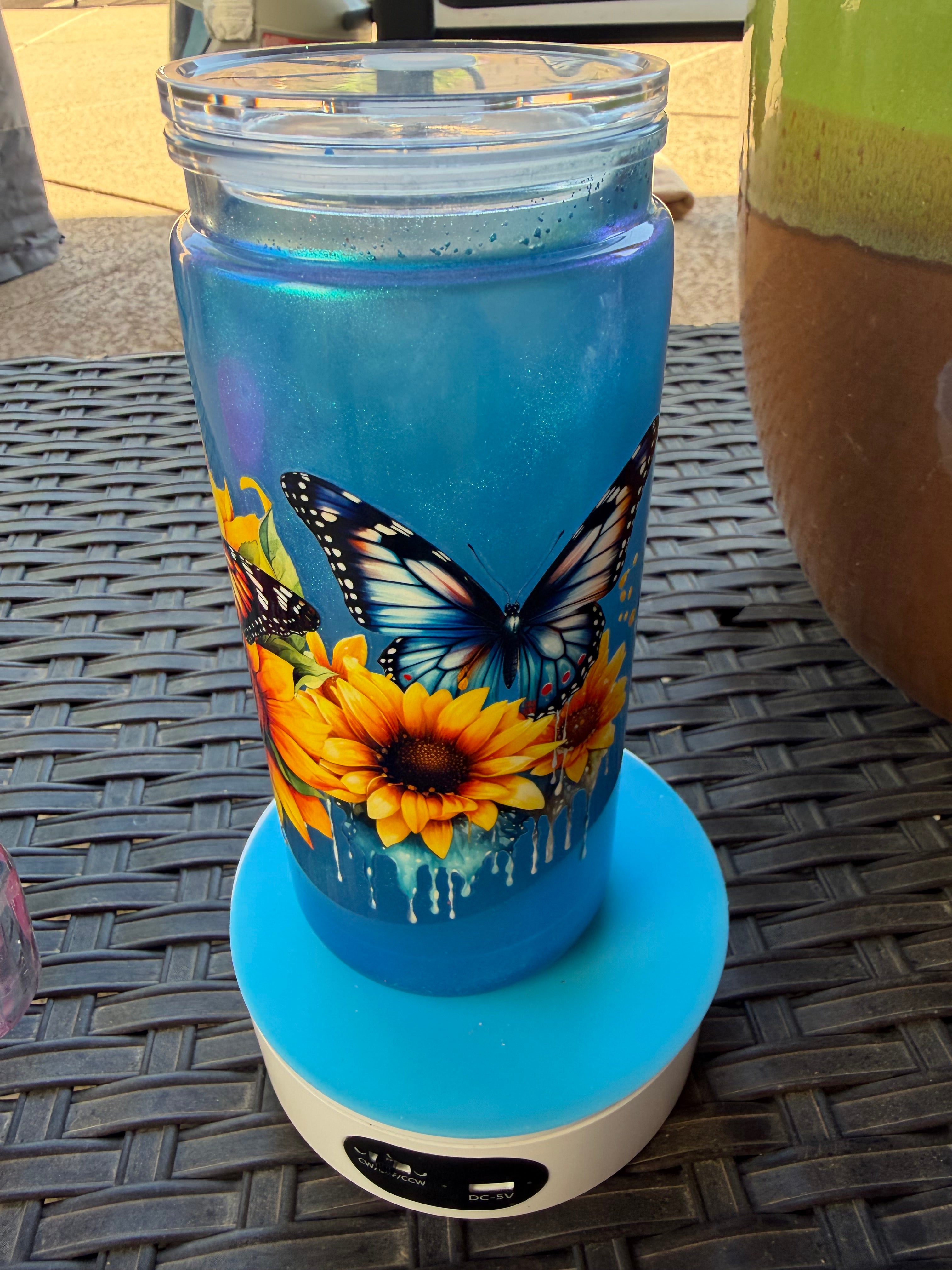 20 oz Floral and Butterfly Tumbler