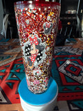24 oz suspended Glitter Minnie Mouse