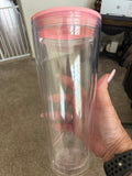 24 oz Tumblers pink lid