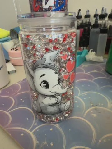 16 Oz rhinestones elephant Tumbler