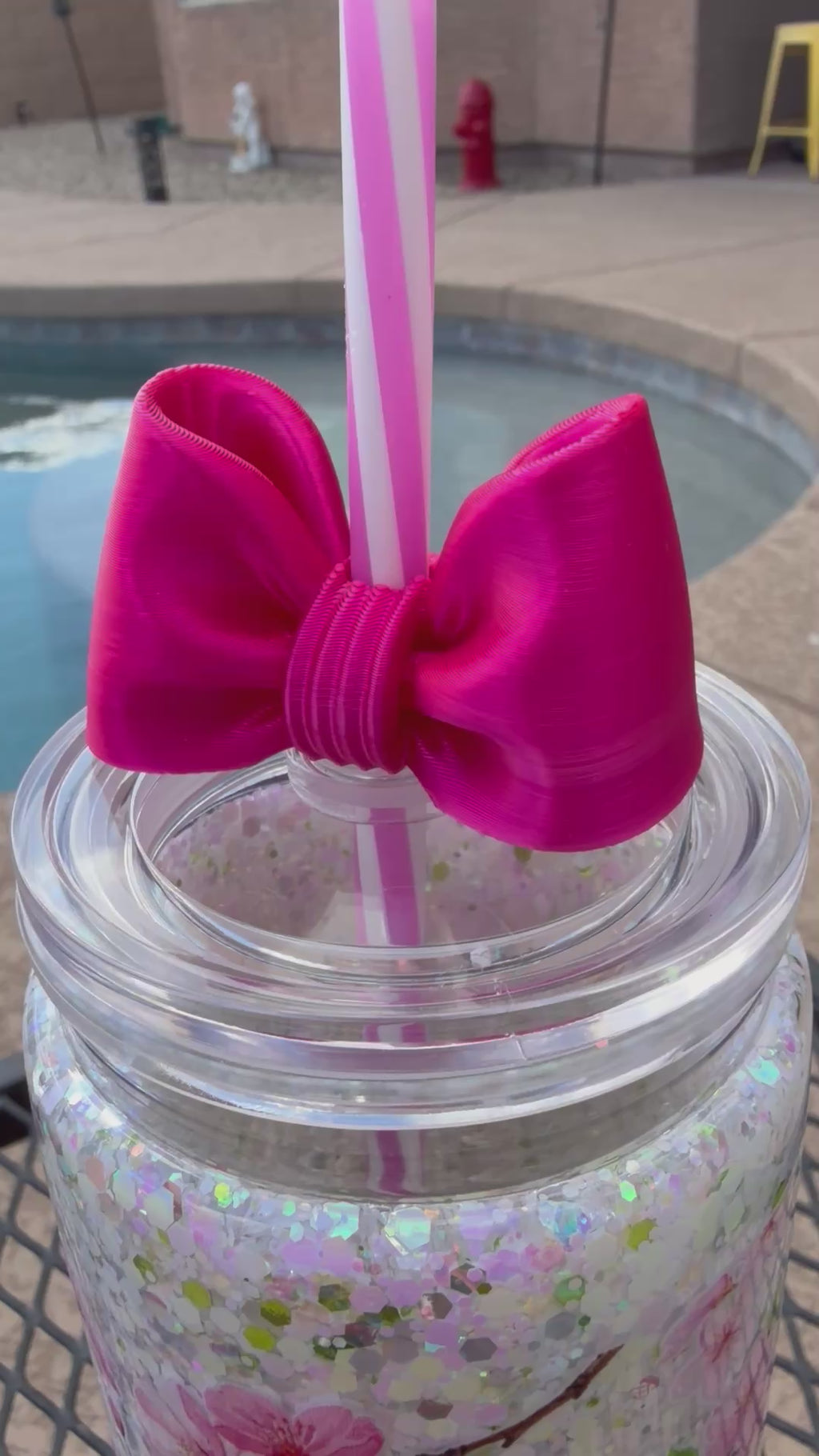 20 oz Floral Suspended Glitter